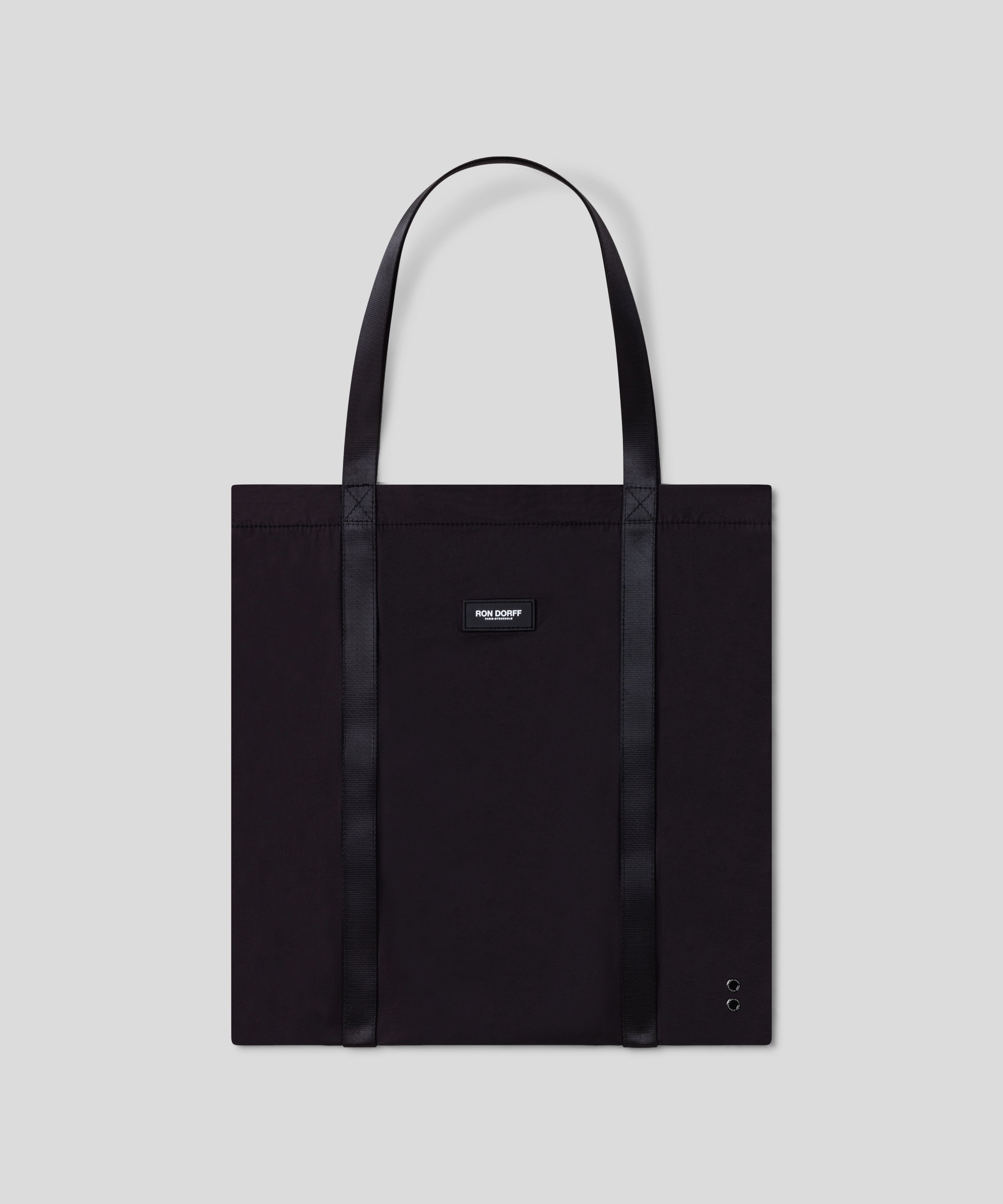 トートバッグ RONRON RIBBON POINTED DENIM TOTE BAG BLACK RIBBON POINTED DENIM TOTE BAG MEDIUM BLUE - RONRON 론론