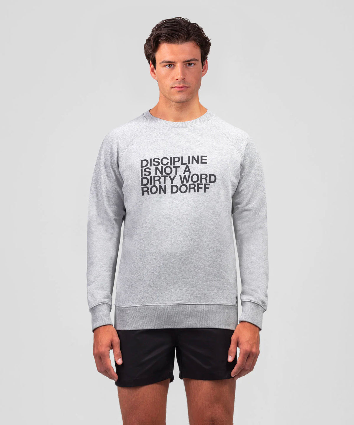 Organic Cotton Sweatshirt "DISCIPLINE": Grey Melange