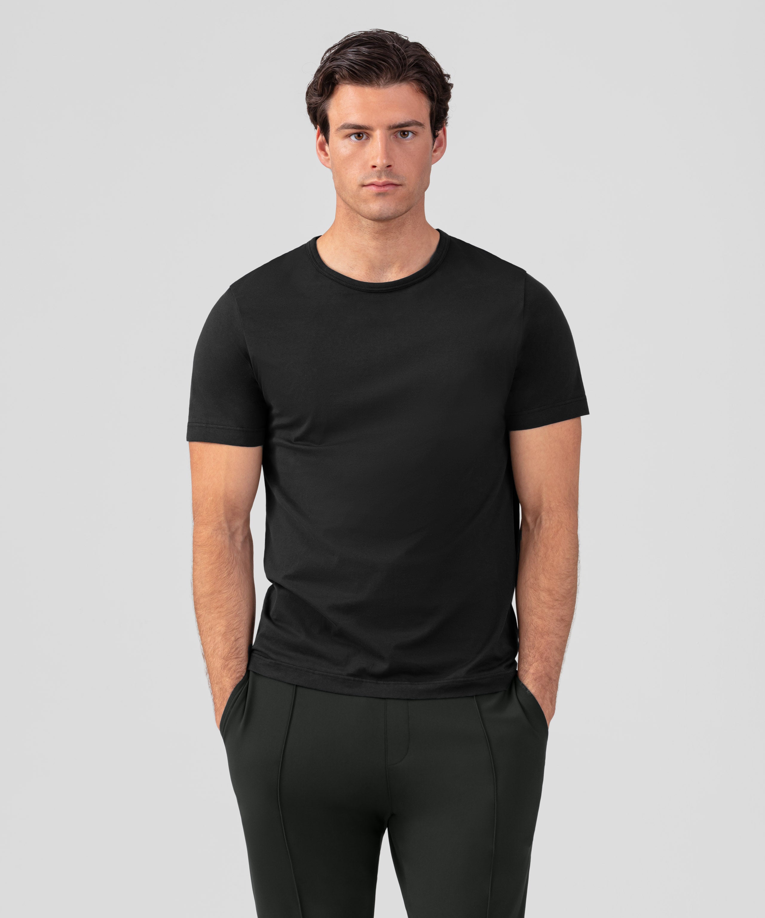 Crew Neck T-Shirt Eyelet Edition: Black | Ron Dorff