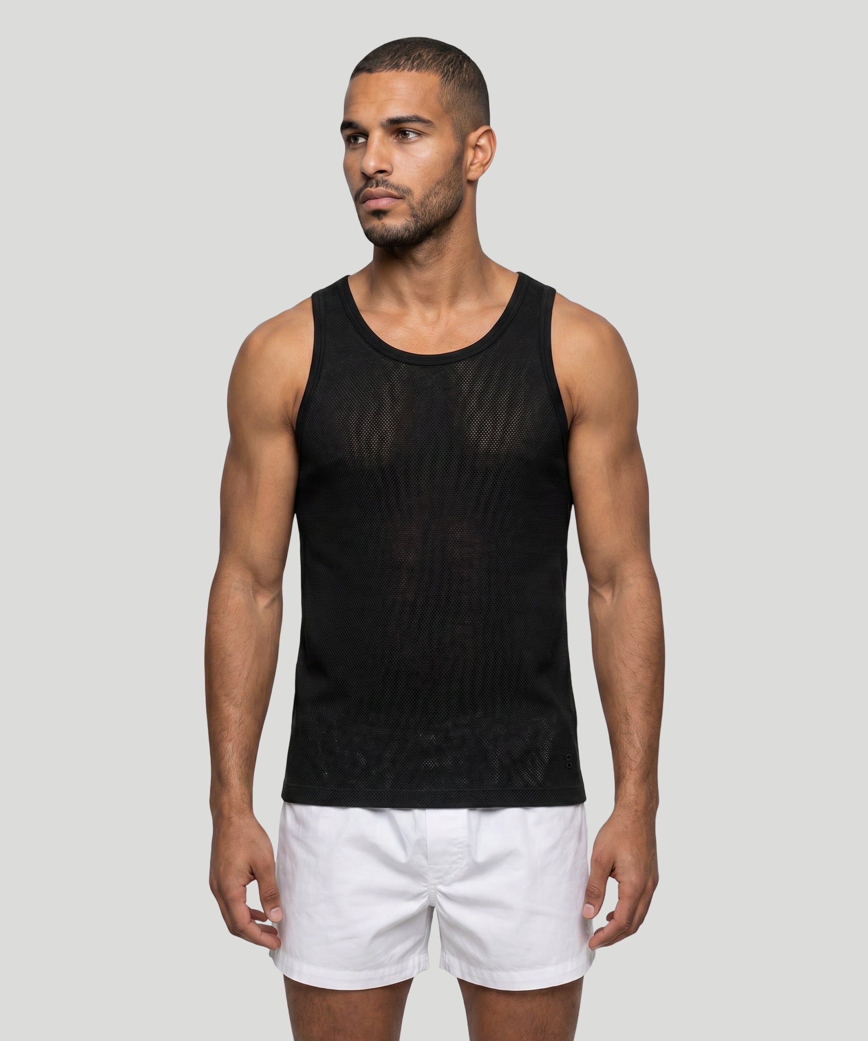 Mesh Tank Top: Black | Ron Dorff
