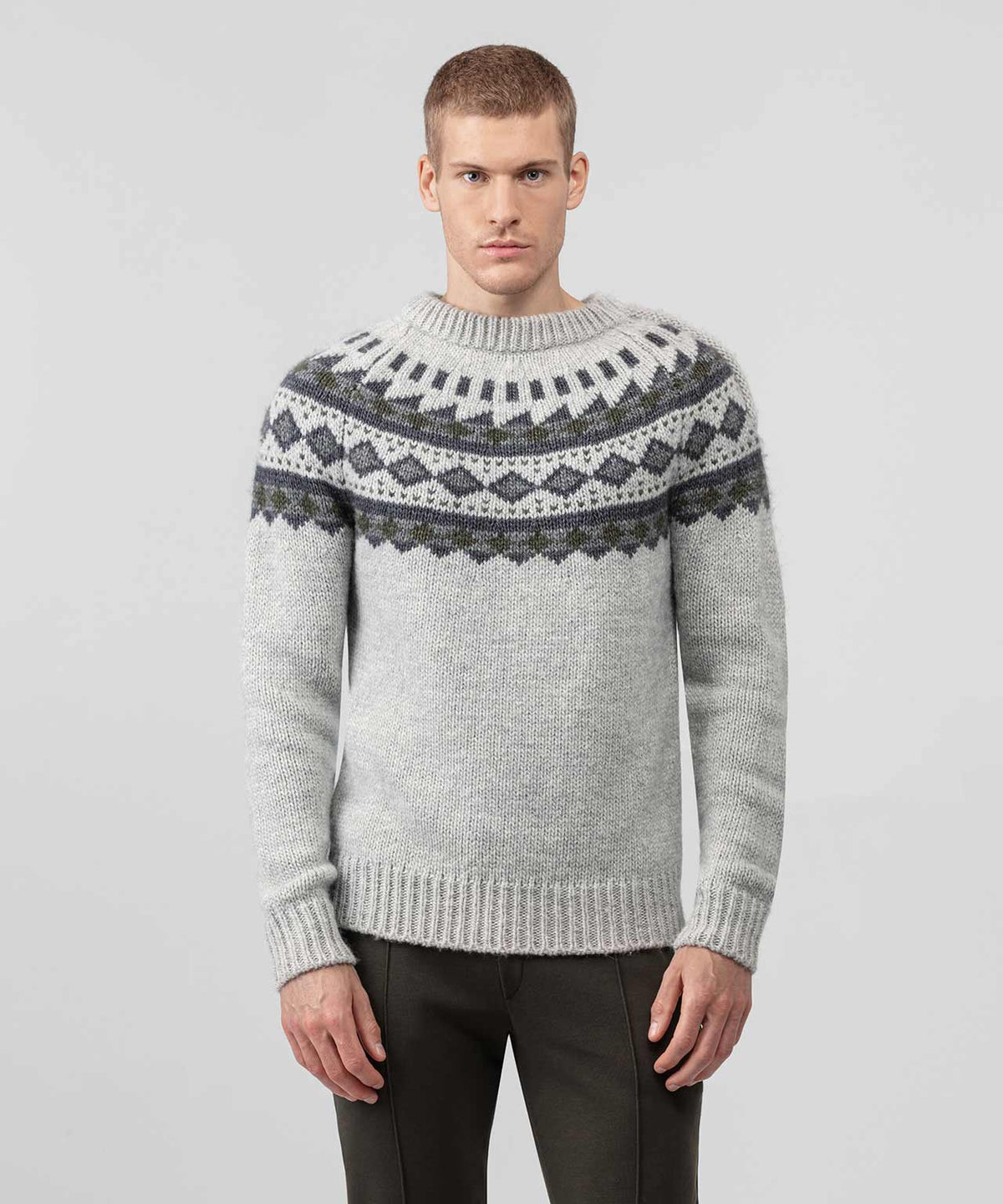 Nordic Fisherman Sweater: Natural Grey