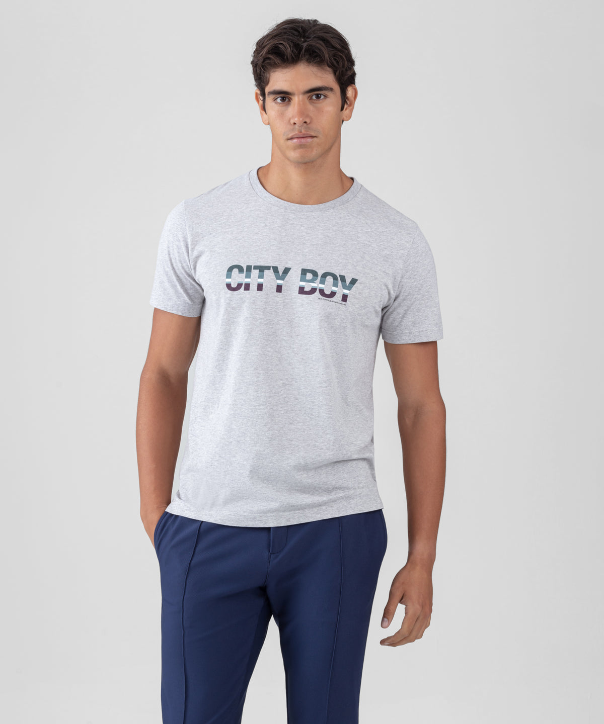 Organic Cotton T-Shirt "CITY BOY": Heather Grey