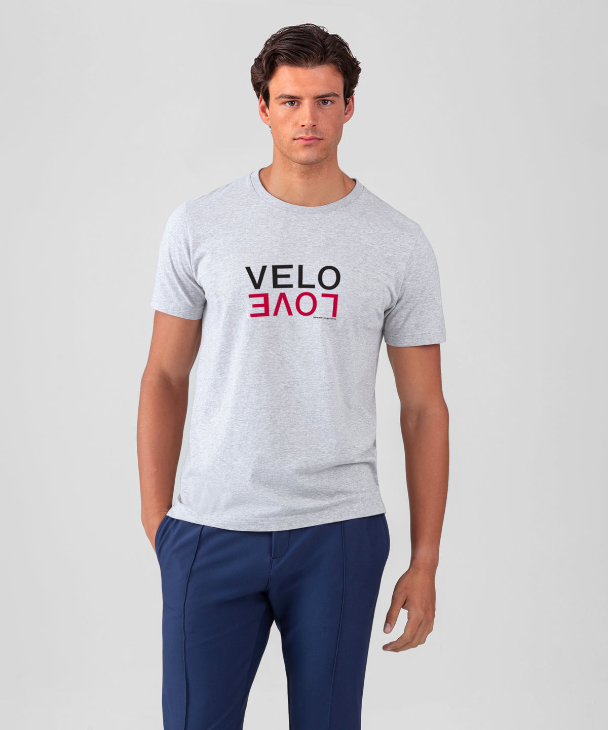 Organic Cotton T-Shirt "VELO LOVE": Grey Melange