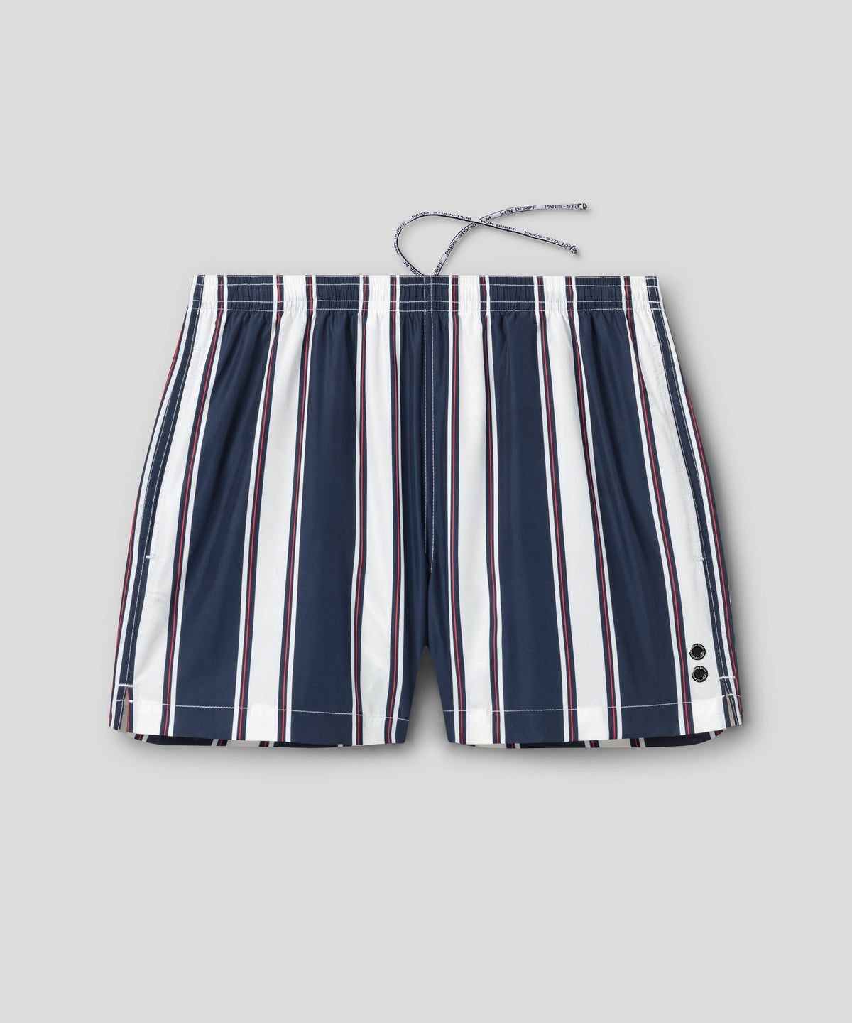 Swim Shorts w. Vertical Stripes: Navy