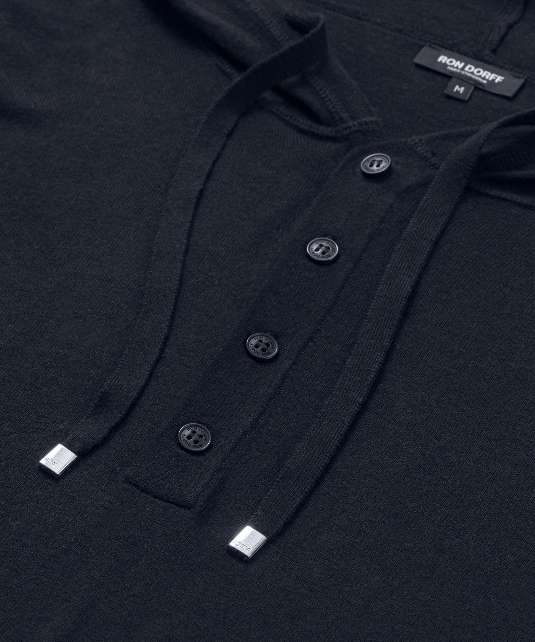Light Cotton-Silk Hoodie Sweater: Navy