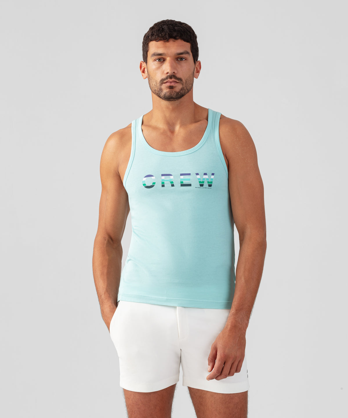 Organic Cotton Tank Top "CREW": Pool Blue