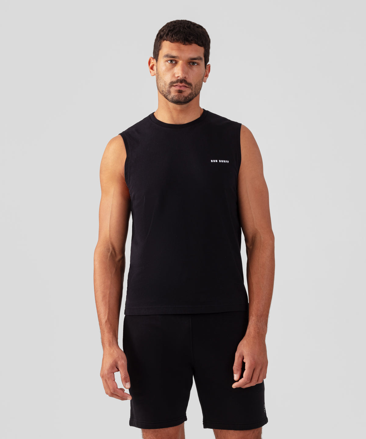 Organic Cotton Sleeveless T-Shirt "RON DORFF": Black