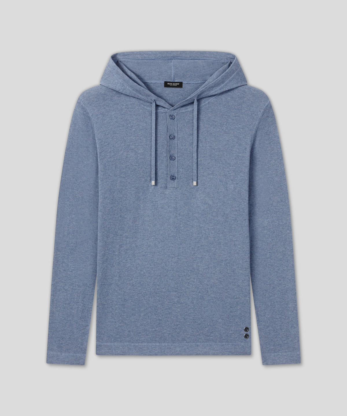 Light Cotton-Silk Hoodie: Glacial Blue