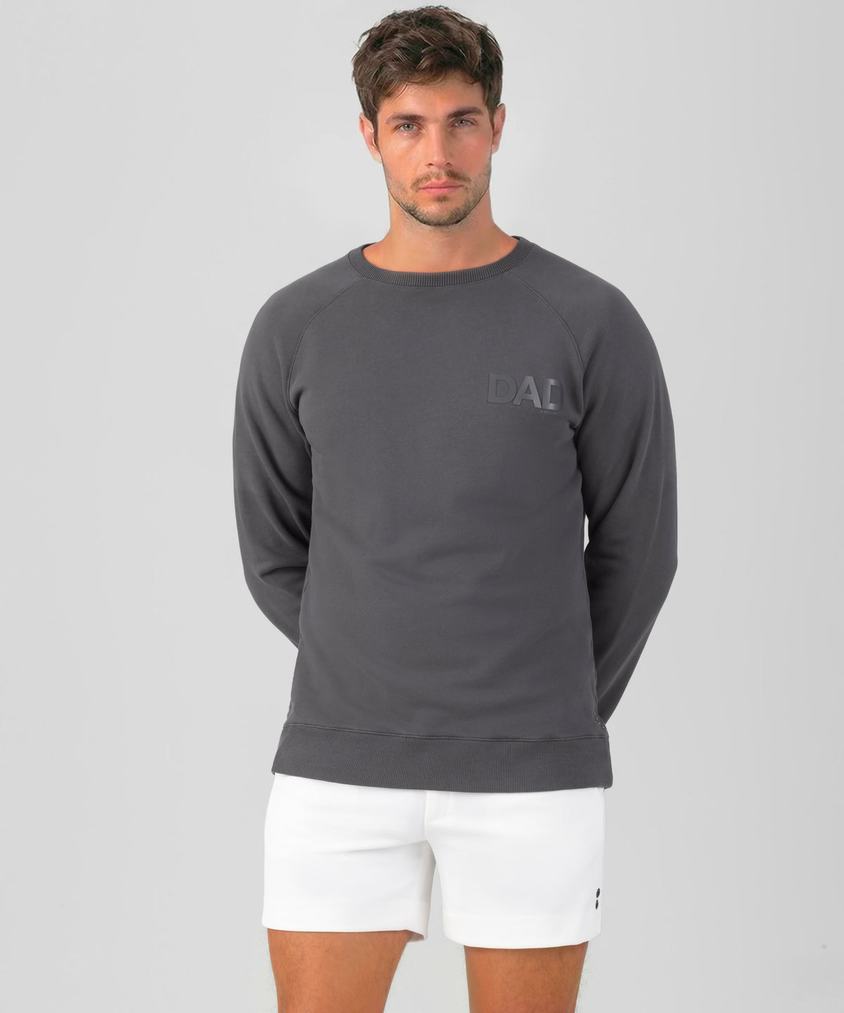Organic Cotton Sweatshirt "DAD": Lava Grey