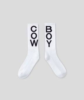 Sports Socks "COW BOY": White