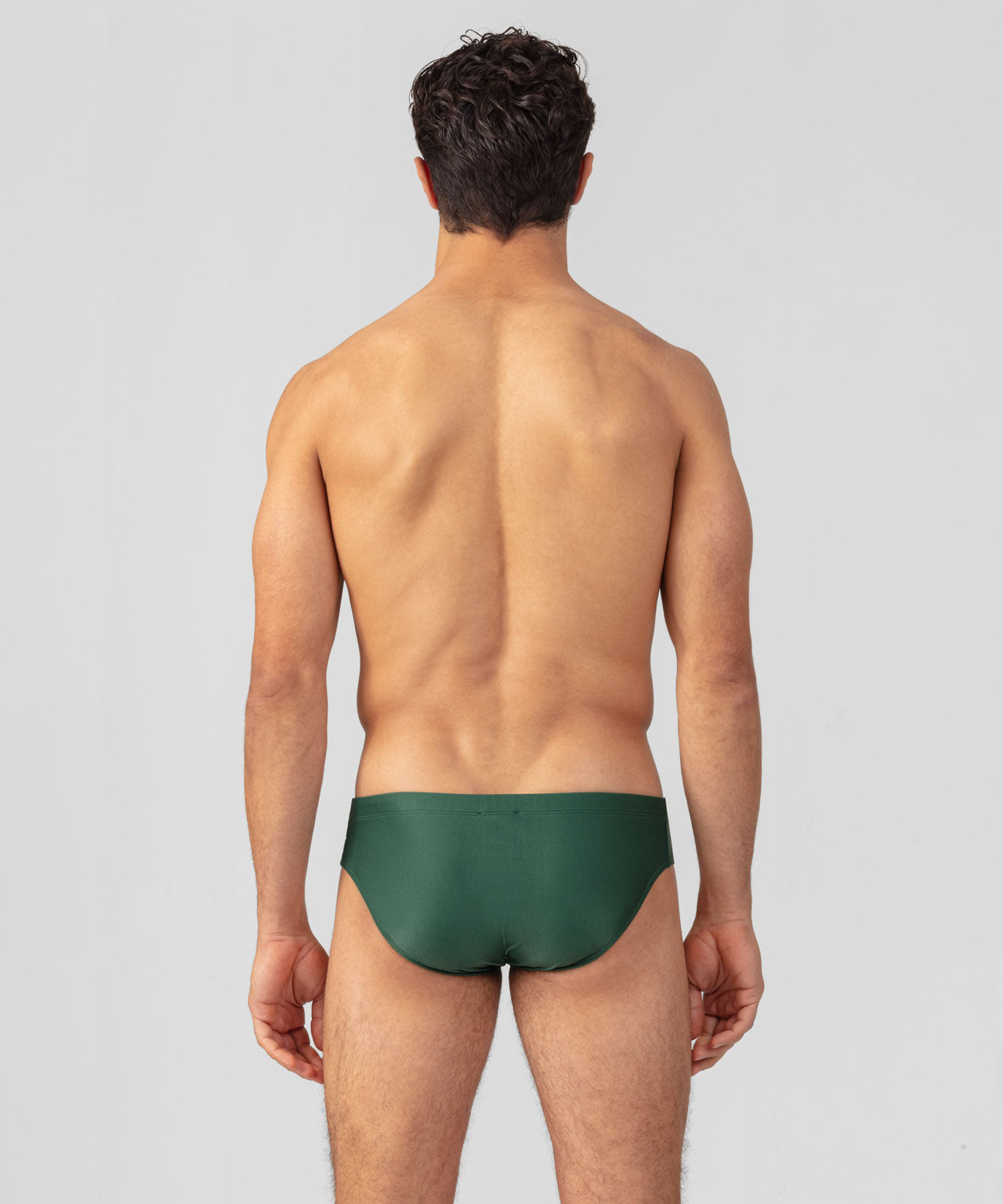 Swim Briefs w. Diagonal Retro Stripes: Cactus