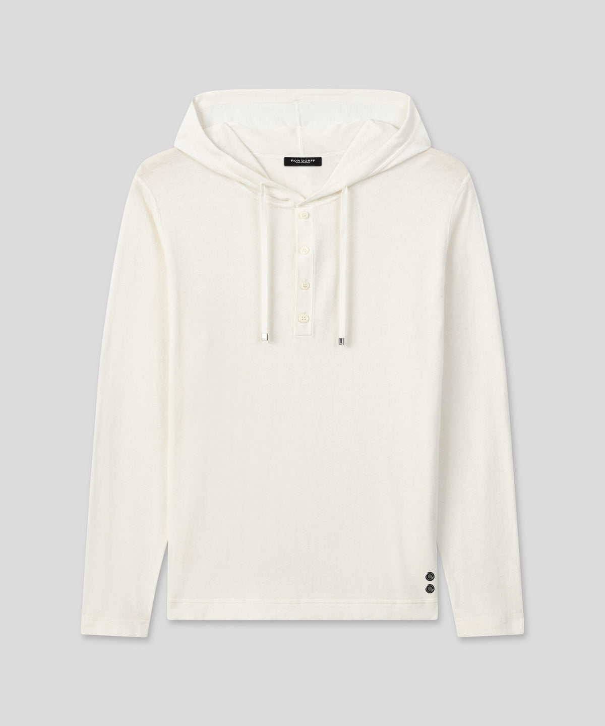 Light Cotton-Silk Hoodie: Off White