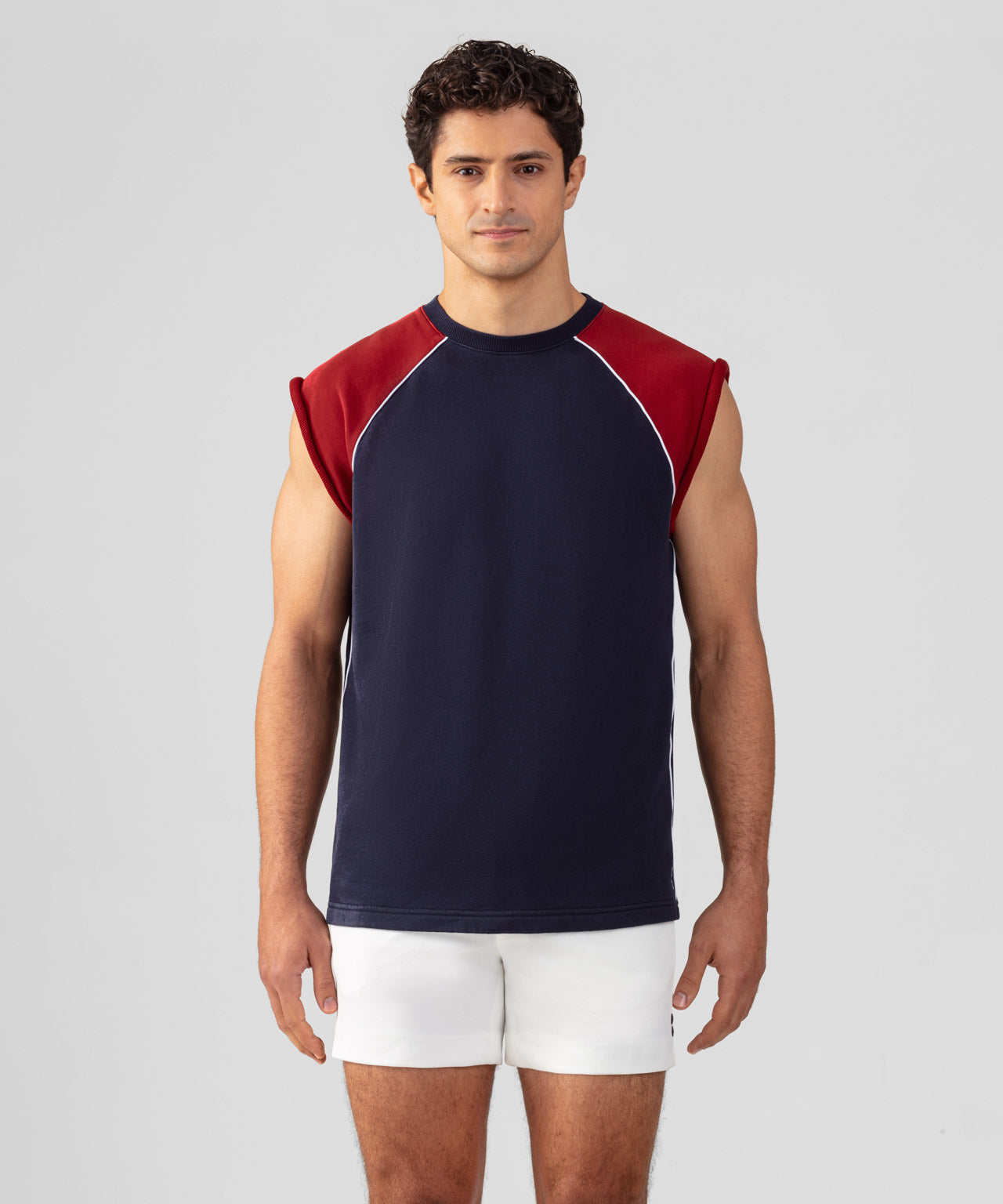 Organic Cotton Sleeveless Sweatshirt: Navy