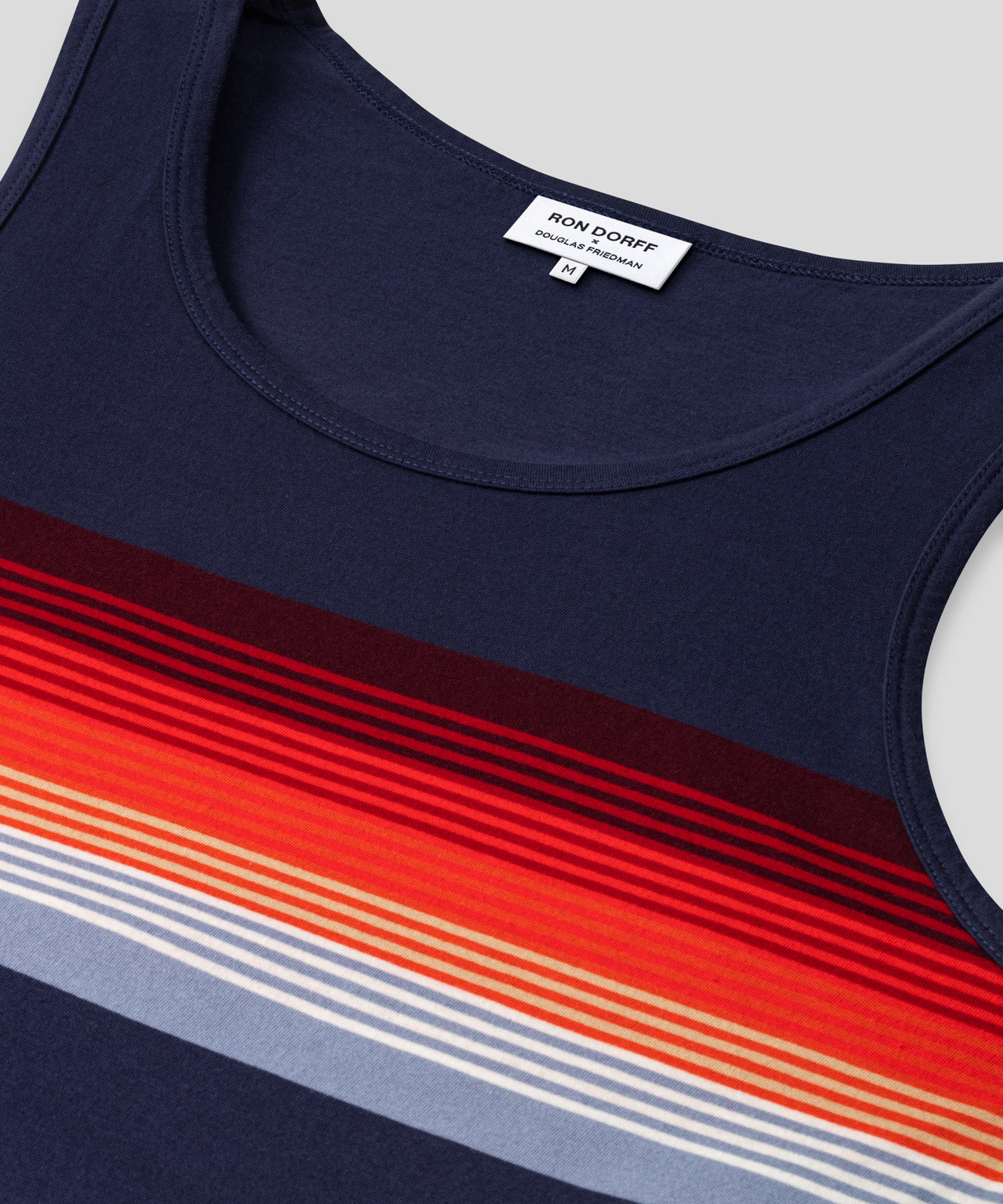 Organic Cotton Tank Top w. Chest Stripes: Navy