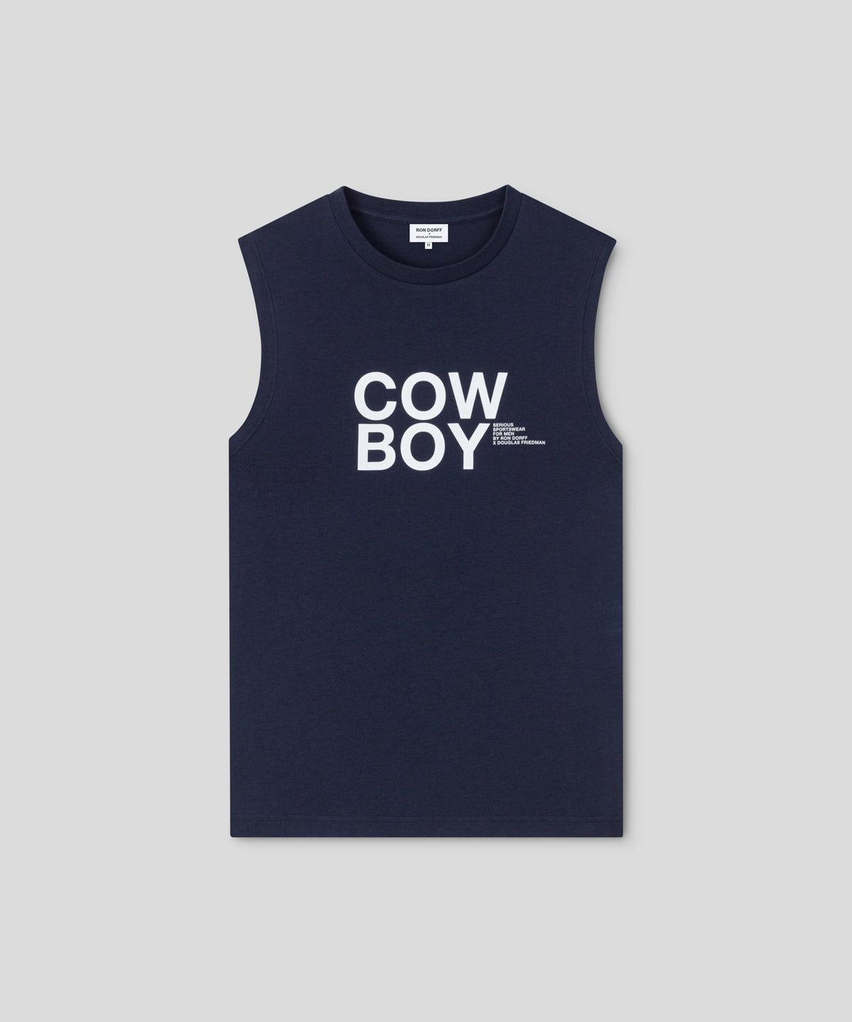 Organic Cotton Sleeveless T-Shirt "COW BOY": Navy