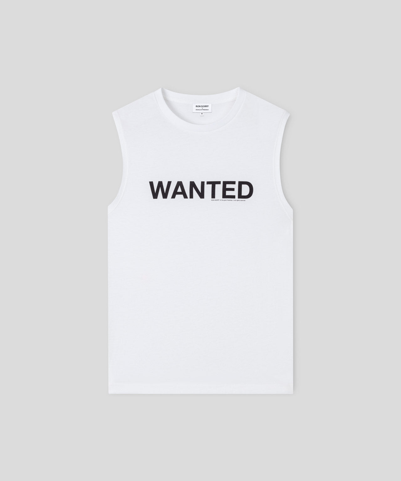 Organic Cotton Sleeveless T-Shirt "WANTED": White