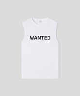 Organic Cotton Sleeveless T-Shirt "WANTED": White