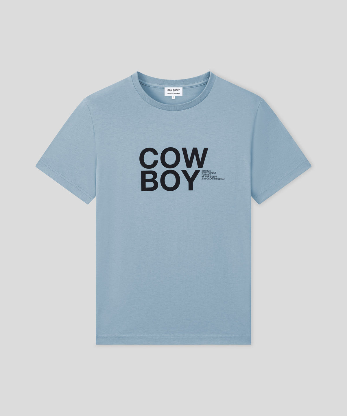 Organic Cotton T-Shirt "COW BOY": Faded Denim