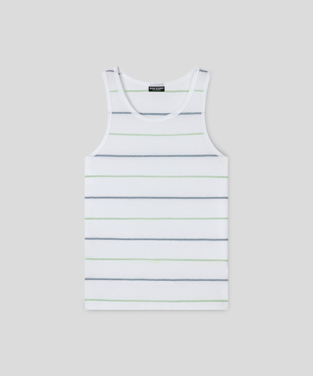 Ribbed Tank Top w. Fisherman Stripes: White