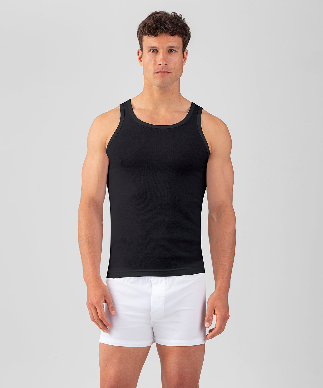 6 Men A-Shirt Ribbed Muscle Tank Top Undershirt White Ribbed Sleeveless Tee  XL