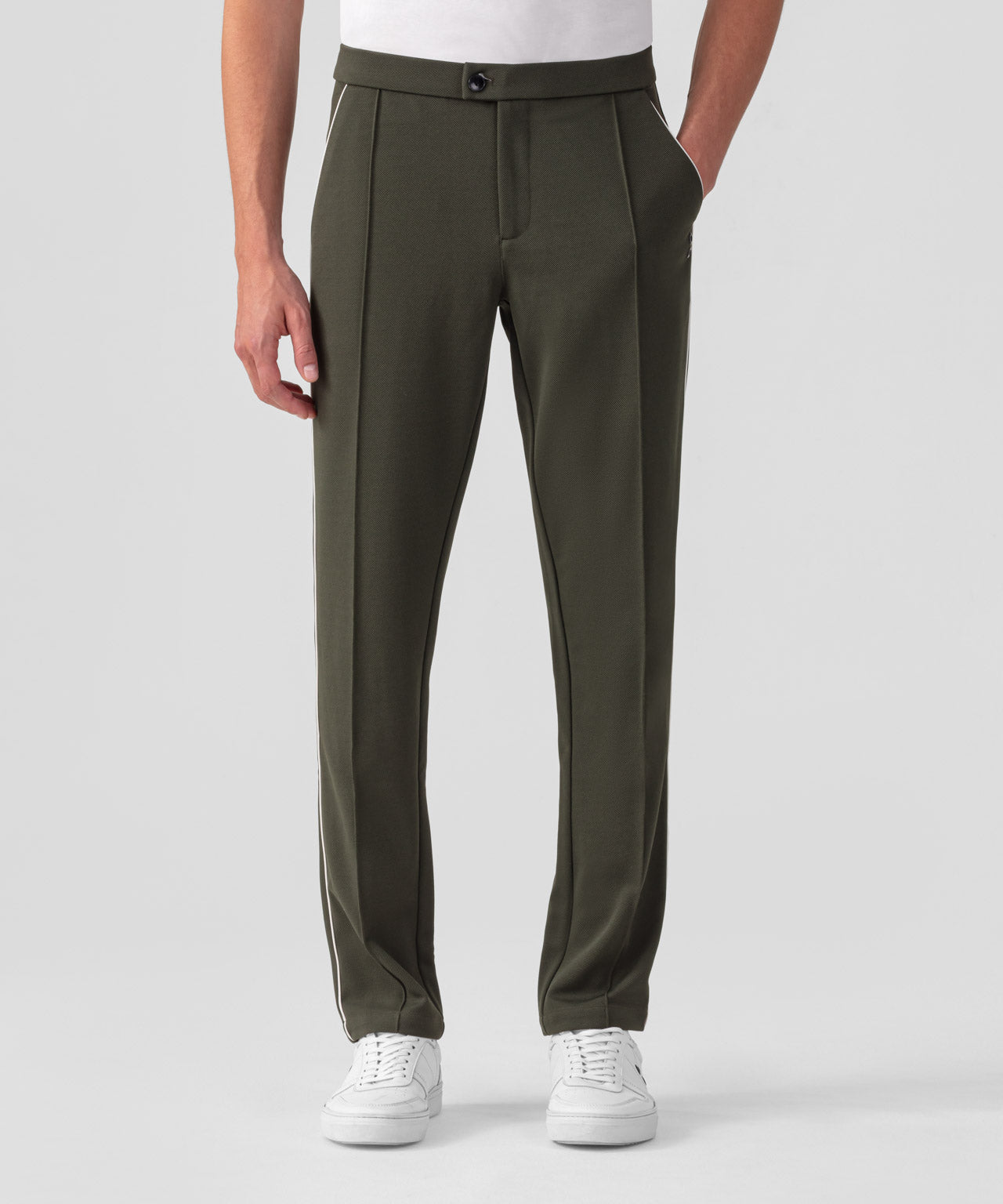 RD Tennis Pants w. Piping: Dark Khaki