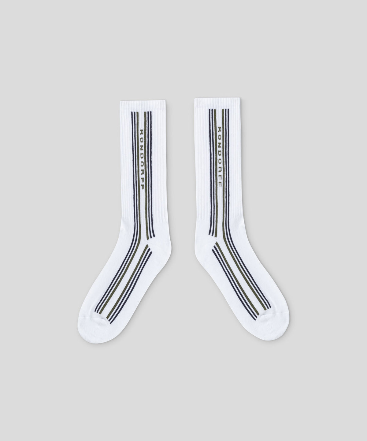 Sports Socks RD w. Side Stripes: White