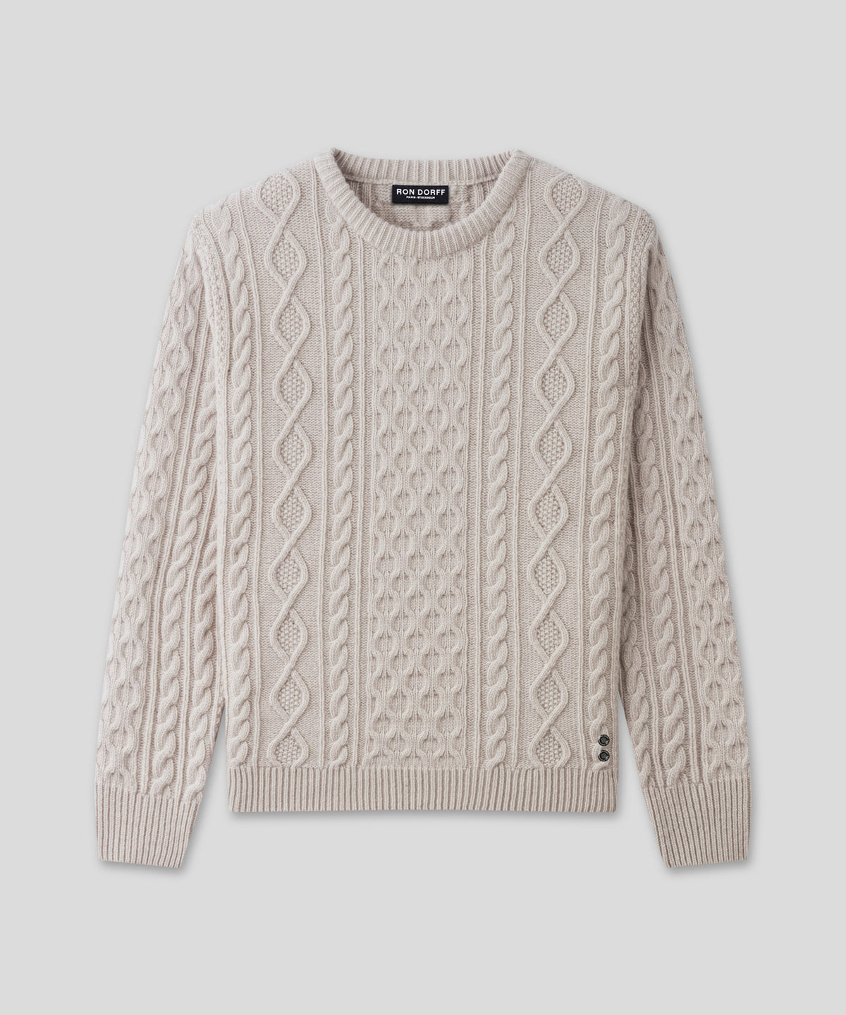 Wool Cashmere Telemark Sweater: Beige Melange