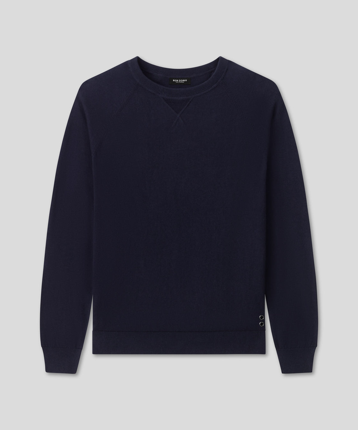 Light Cotton-Silk Raglan Sweater: Navy