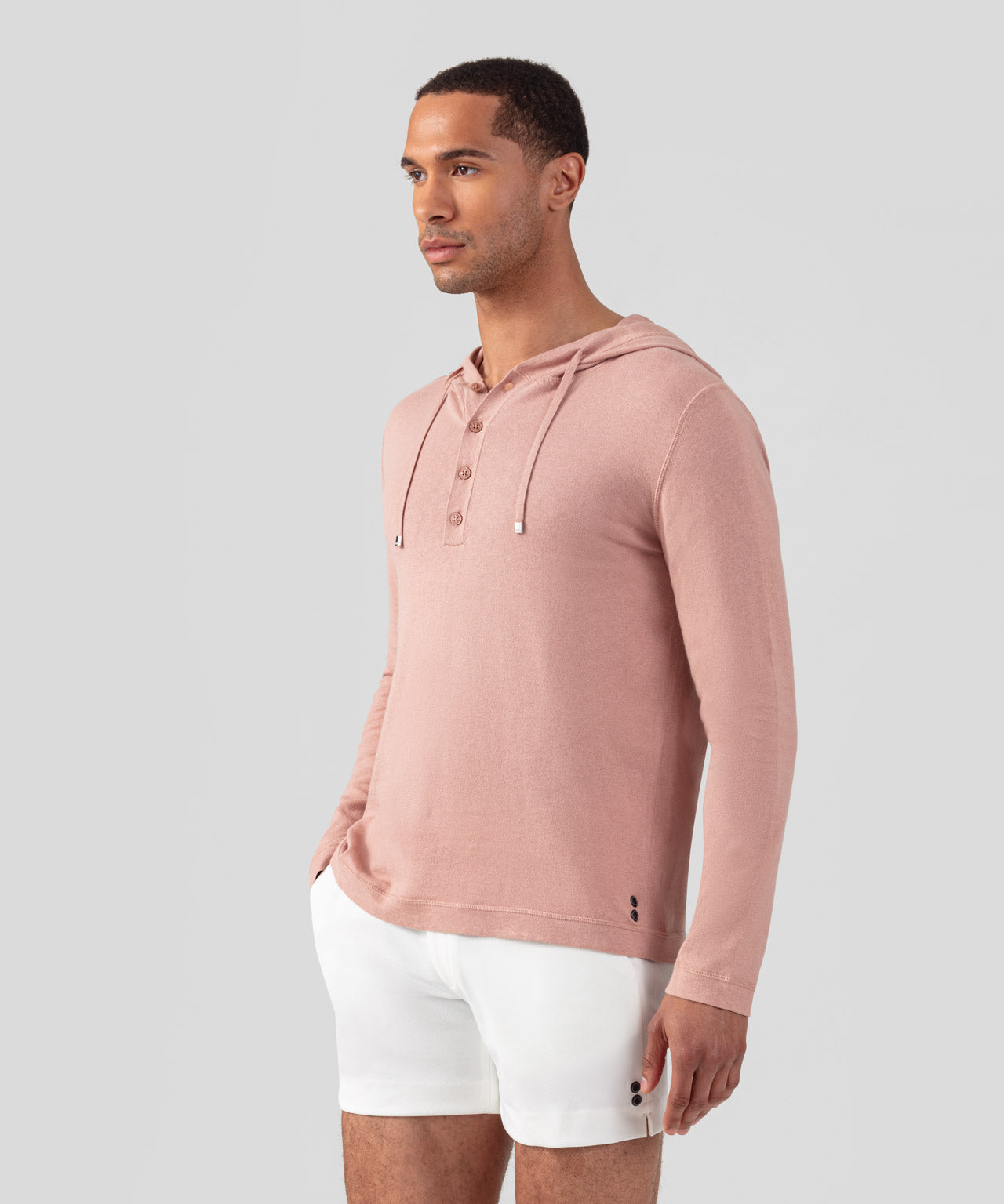 Light Cotton-Silk Hoodie Sweater: Woodrose