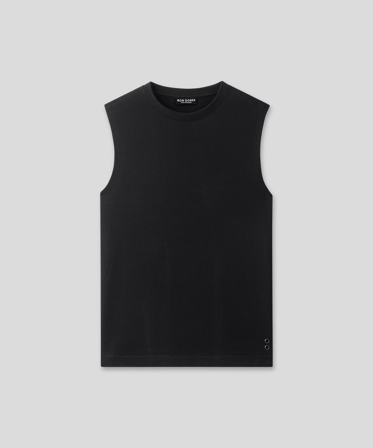 Light Cotton Sleeveless Sweatshirt: Black