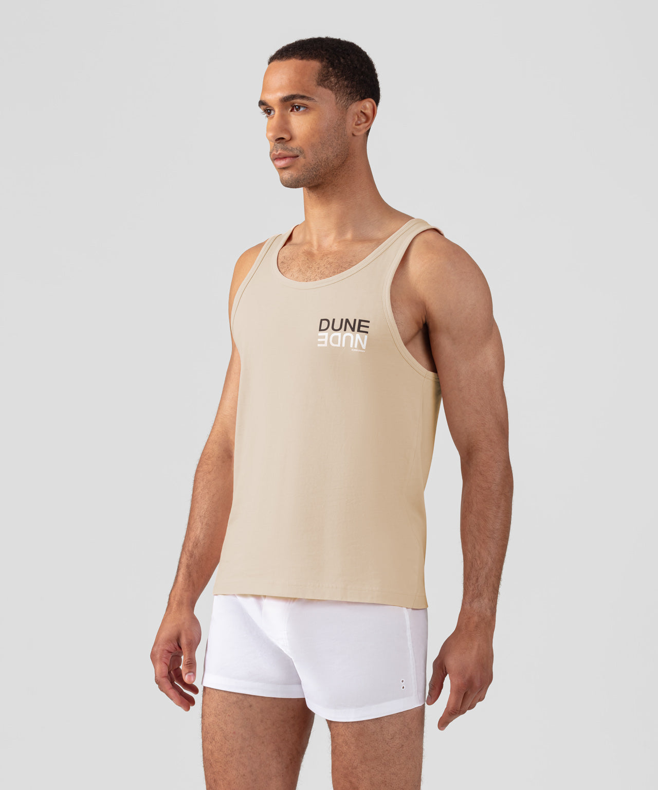 Organic Cotton Tank Top "DUNE NUDE": Nude