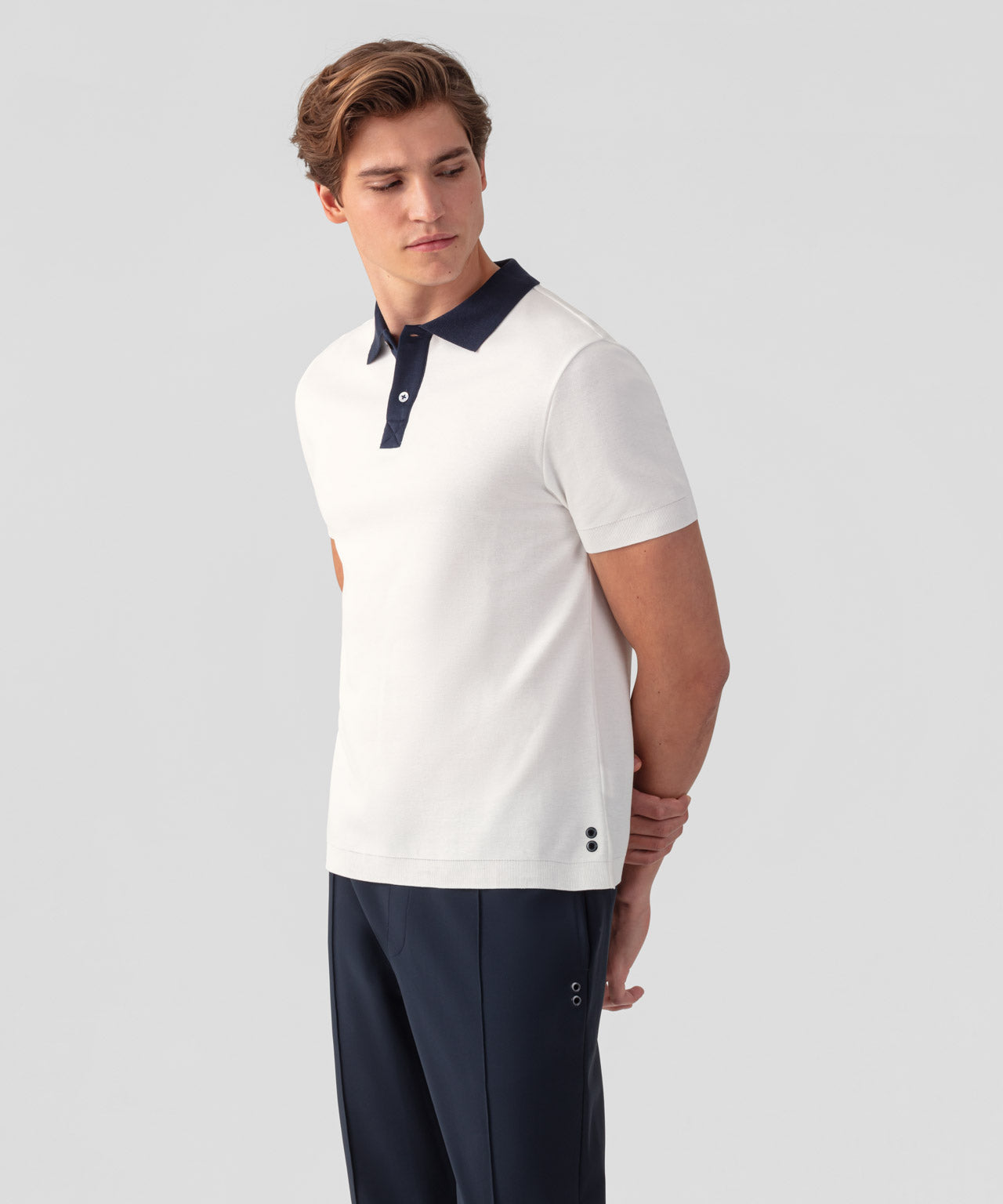 Cotton Piqué Polo: Off White