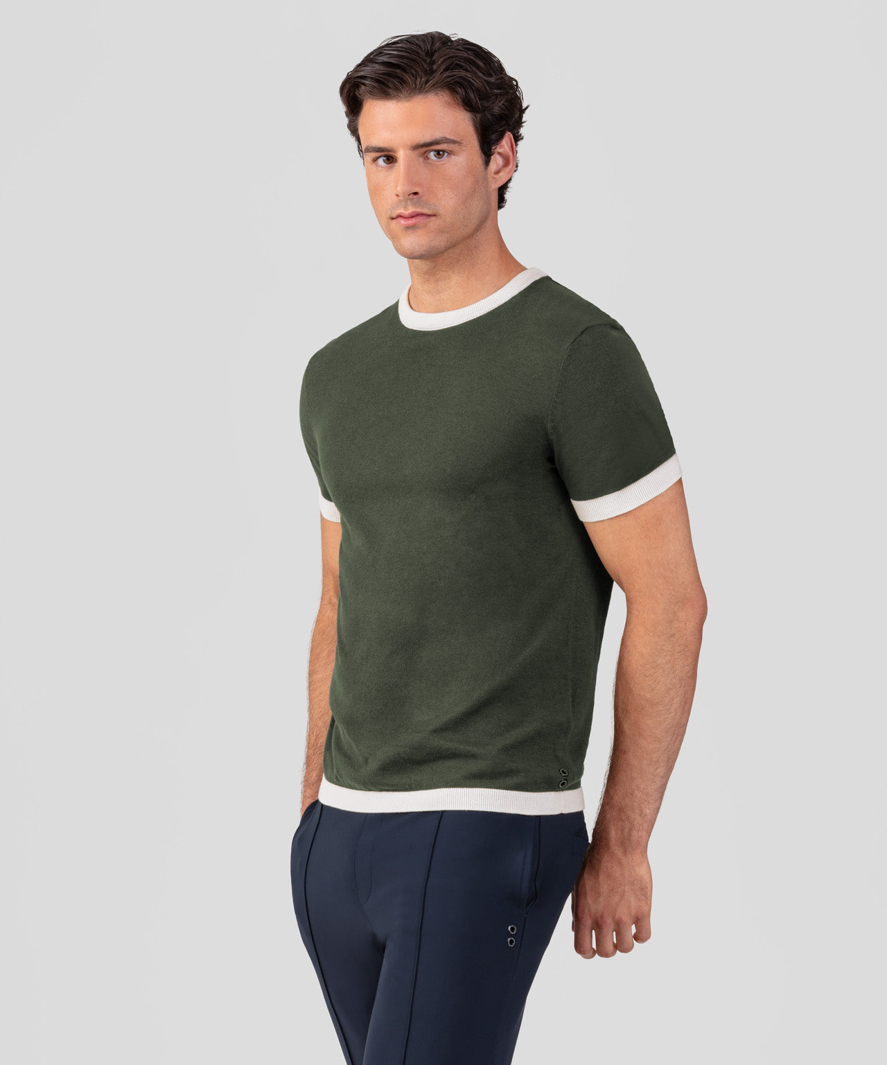 Knitted Sports T-Shirt: Military Green