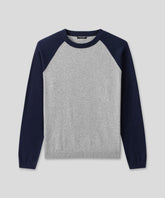 Cotton Wool Knitted Long Sleeved T-Shirt: Navy
