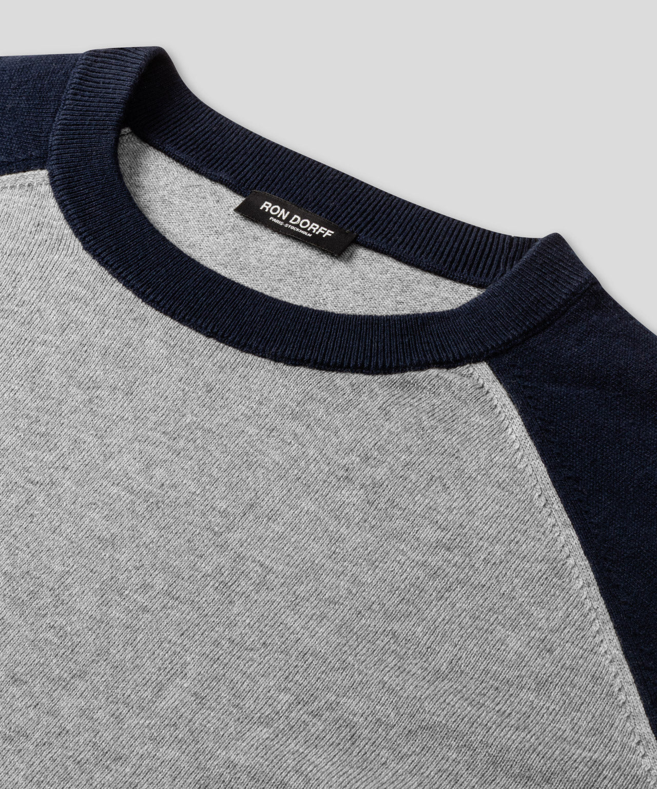 Cotton Wool Knitted Long Sleeved T-Shirt: Navy