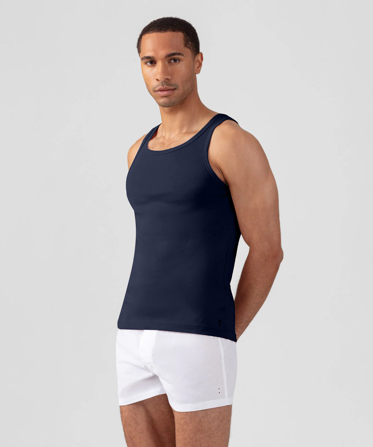 Ribbed Tank Top: Navy