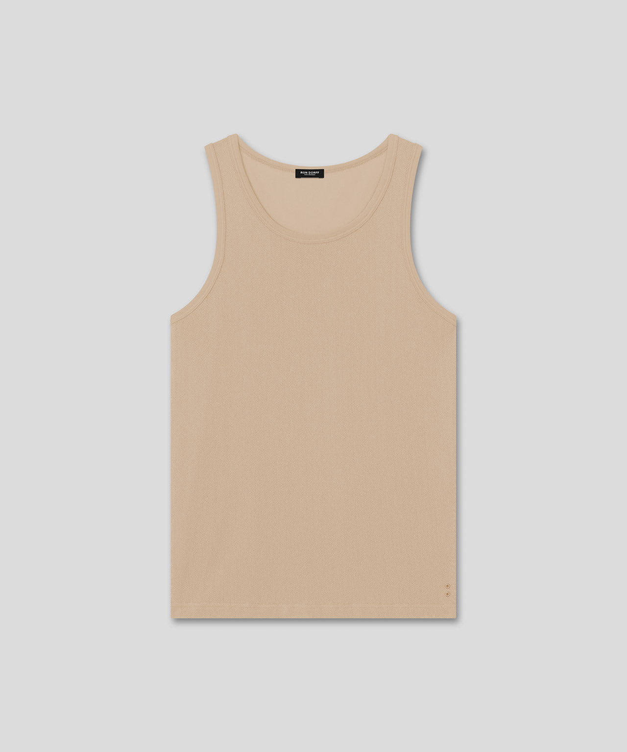 Cotton Mesh Tank Top: Nude