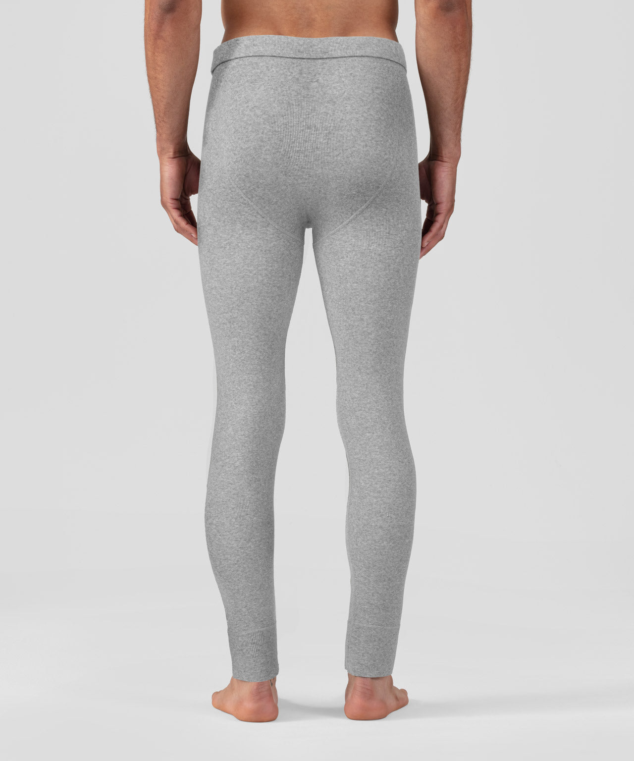 Army Ribbed Long Johns: Grey Melange