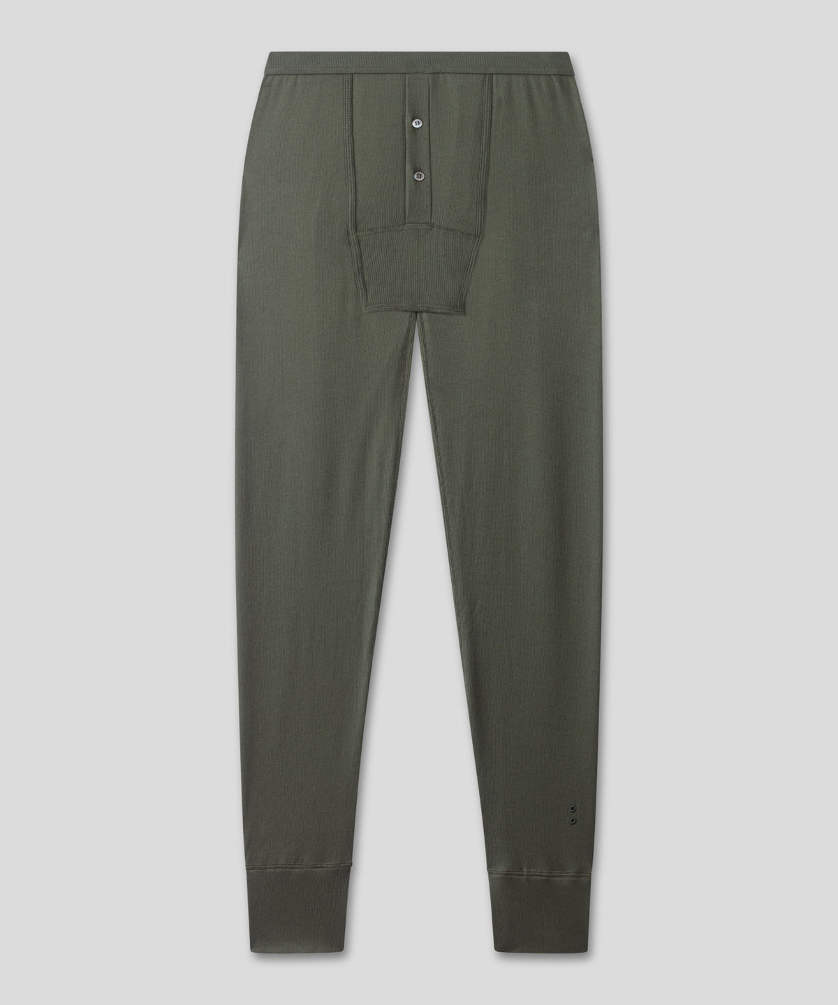 Army Ribbed Long Johns: Military Green