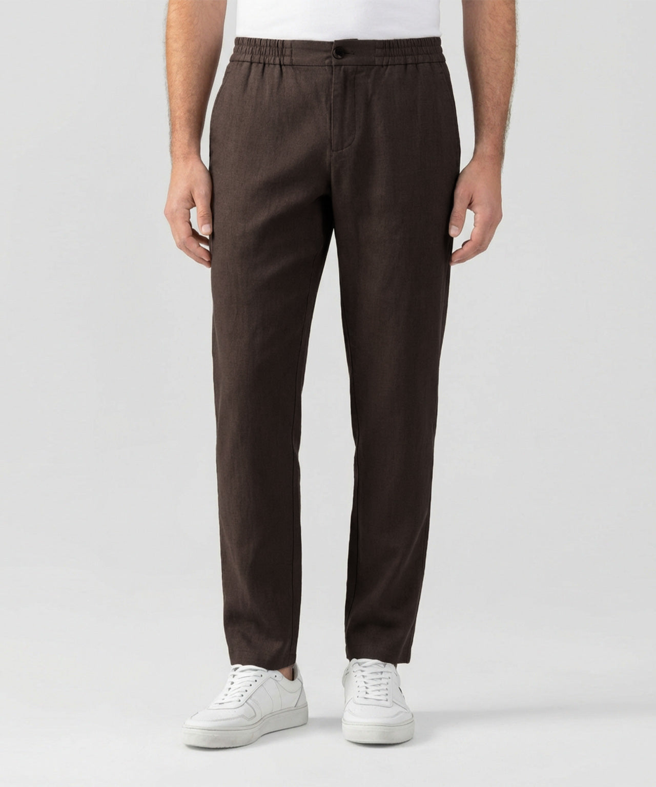 Cotton Linen Pants Espresso Nude | Ron Dorff