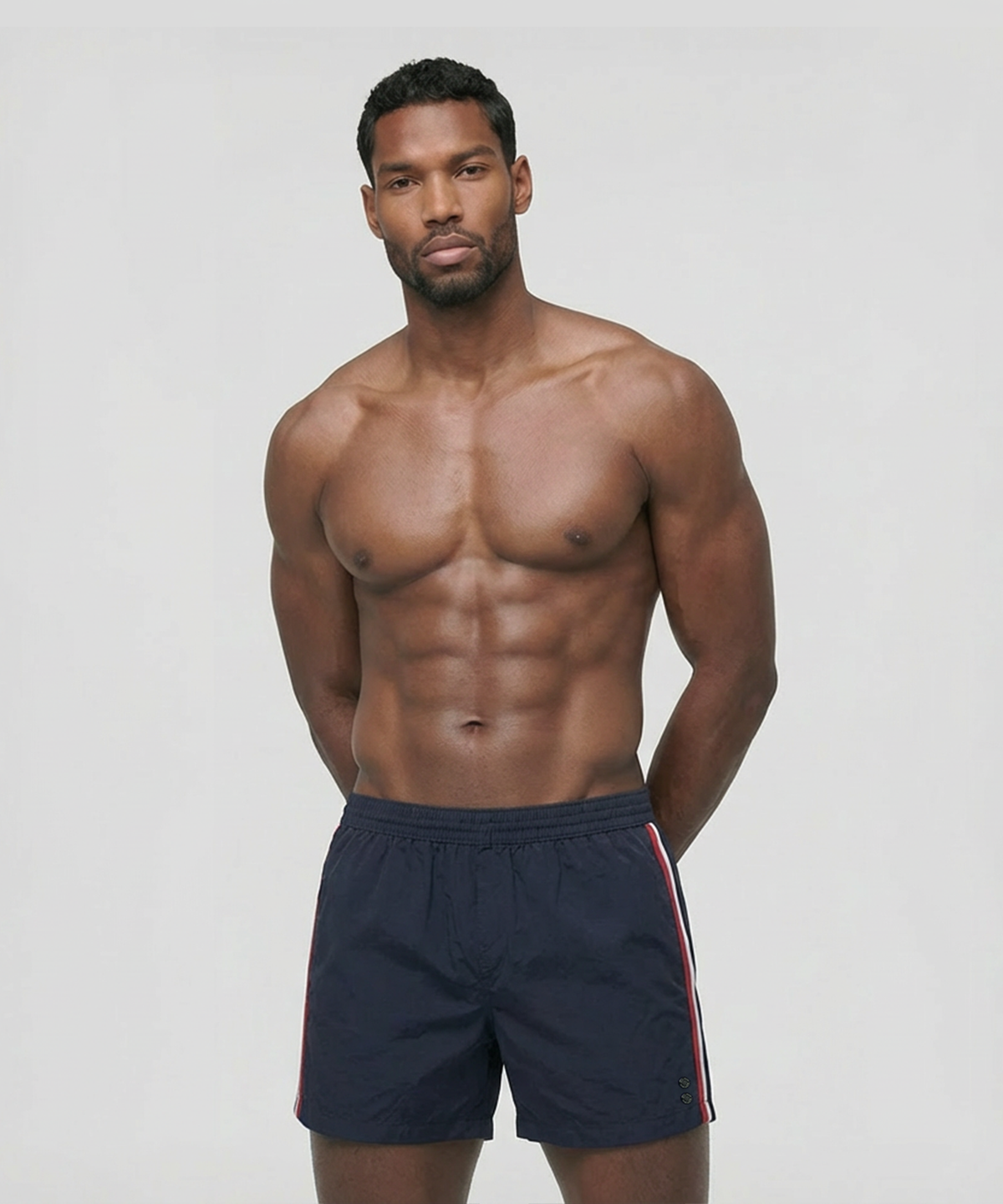 Exerciser Shorts w. Side Stripes: Navy
