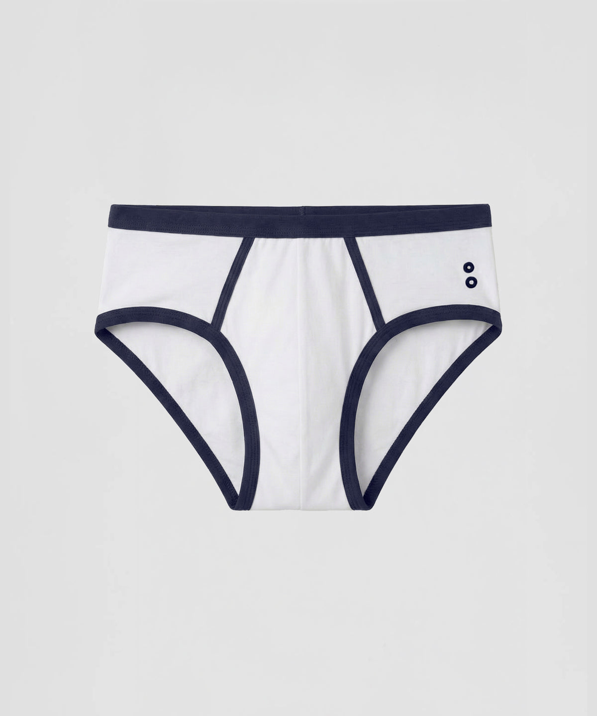 Sports Y-Front Briefs: White/Navy