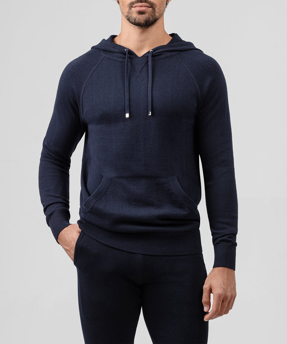 Cotton Cashmere Hoodie: Navy