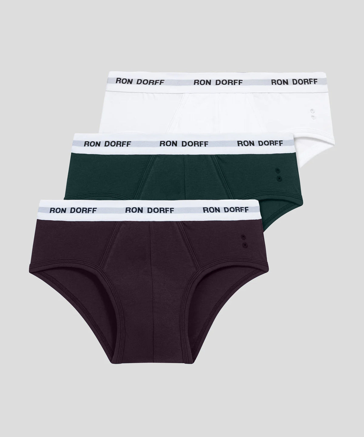RON DORFF Y-Front Briefs Kit: White/Green Night/Deep Plum
