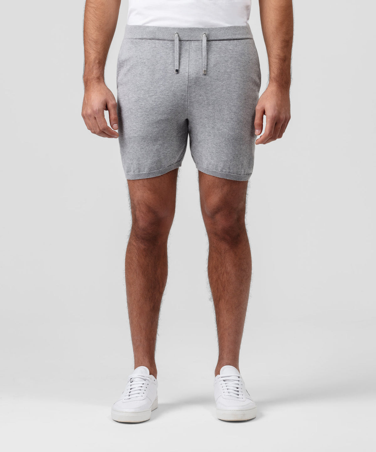 Cotton Cashmere Shorts: Grey Melange