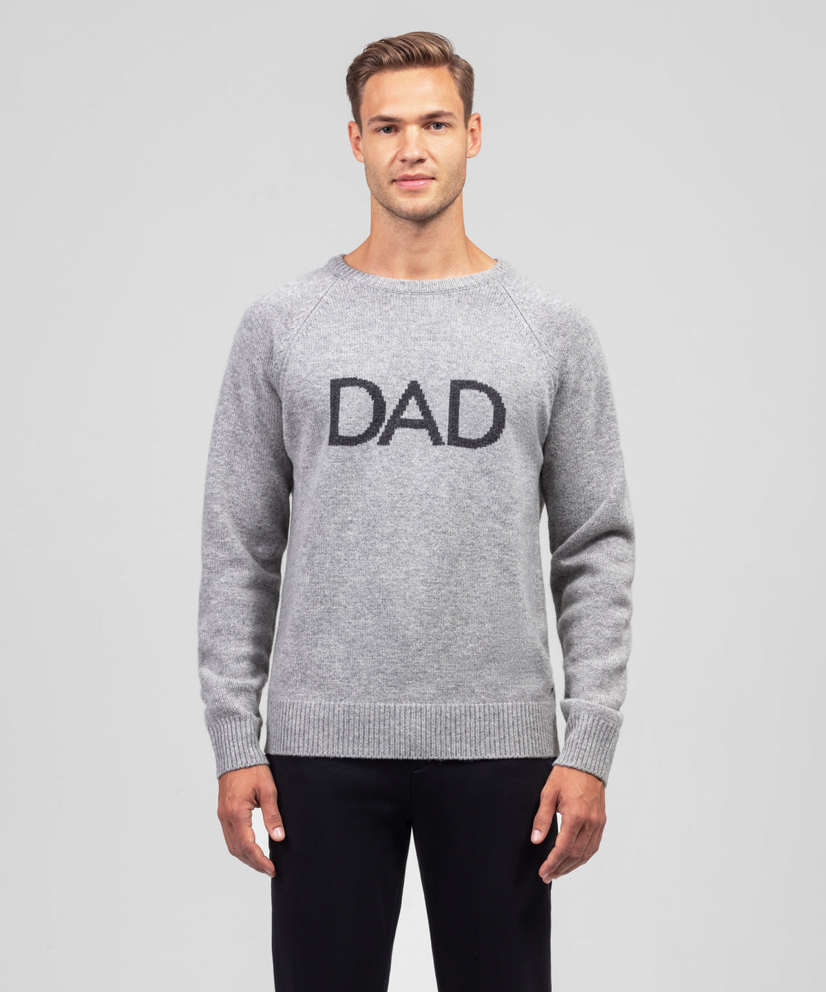 Nordic Wool Sweater "DAD": Heather Grey