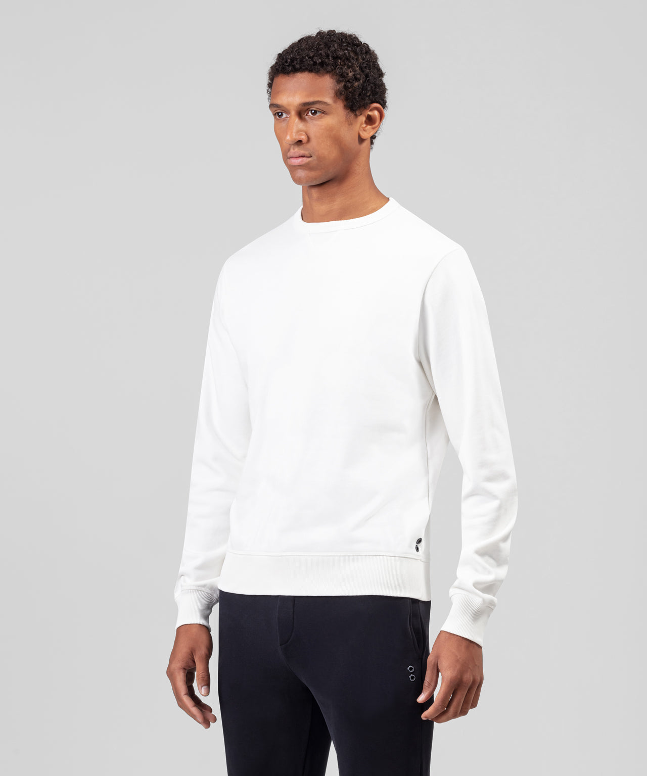 Organic Cotton Eyelet Edition Sweatshirt: Off White