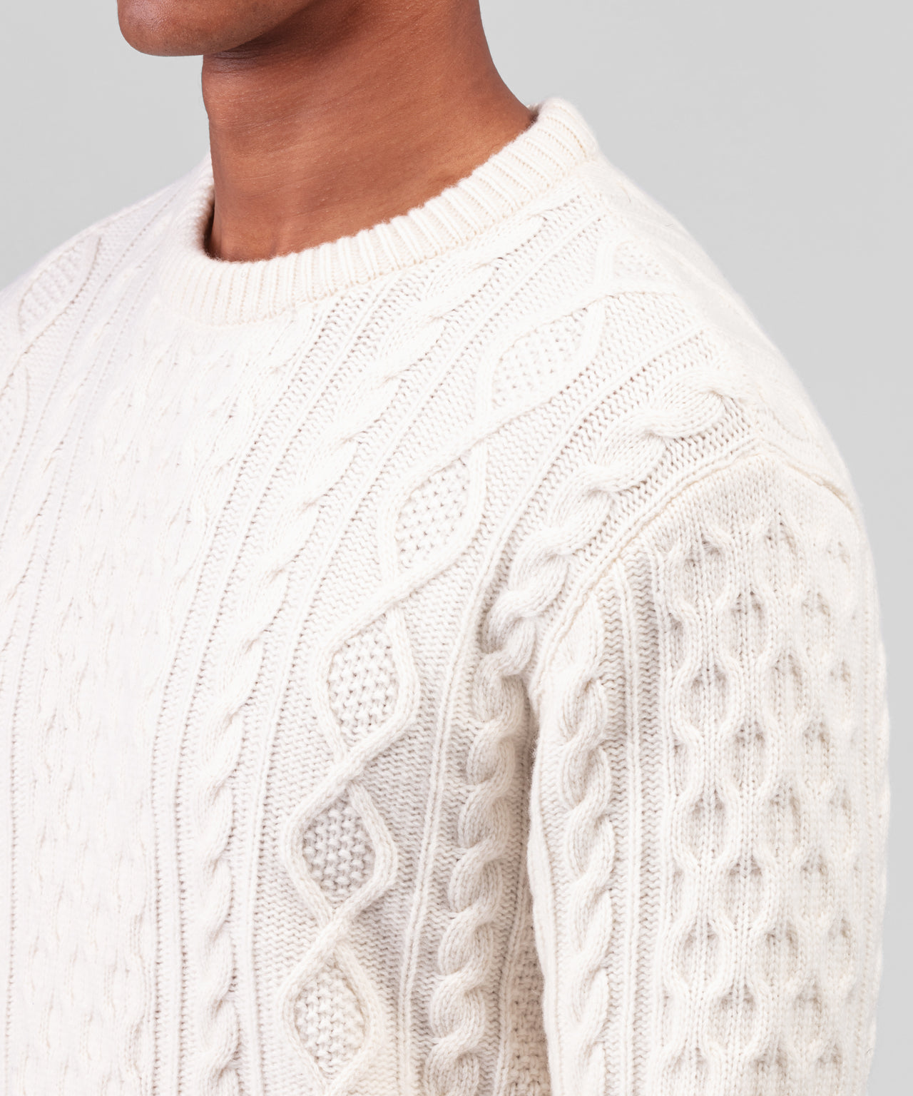 Cashmere-Wool Telemark Sweater: Off White