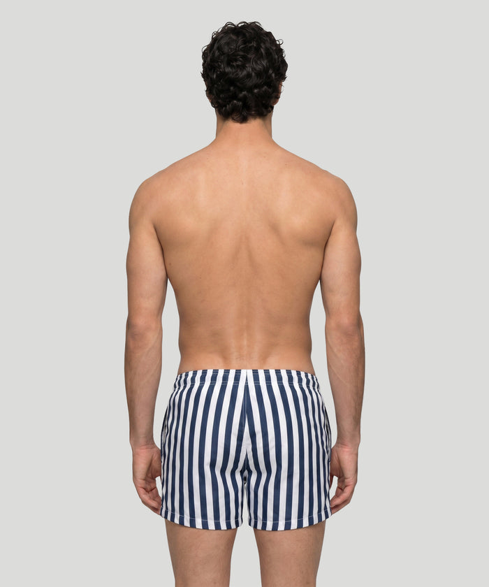 Swim Shorts Vertical Stripes: Navy/White