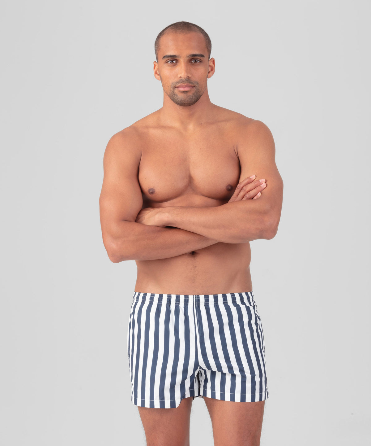 Swim Shorts Vertical Stripes: Navy/White